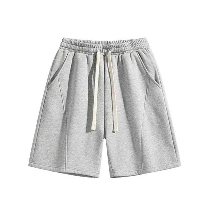 Men's Solid Color Drawstring Casual Shorts