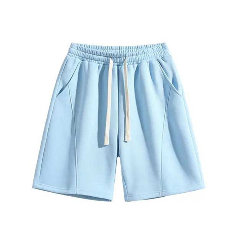 Men's Solid Color Drawstring Casual Shorts