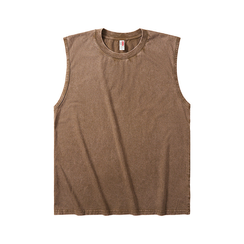 Men's Batik-Washed Sleeveless Vest