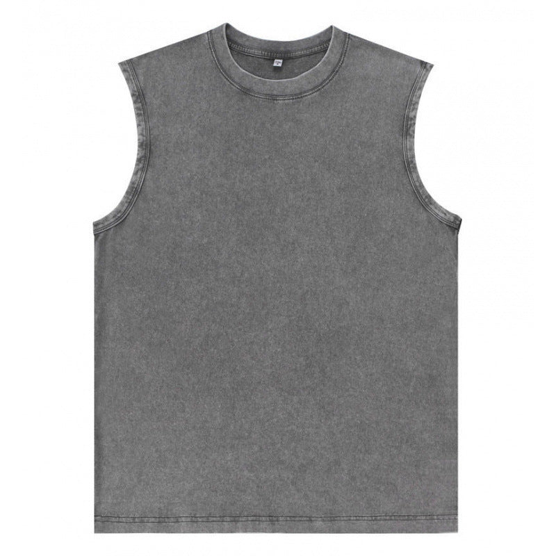 Men's Batik-Washed Sleeveless Vest