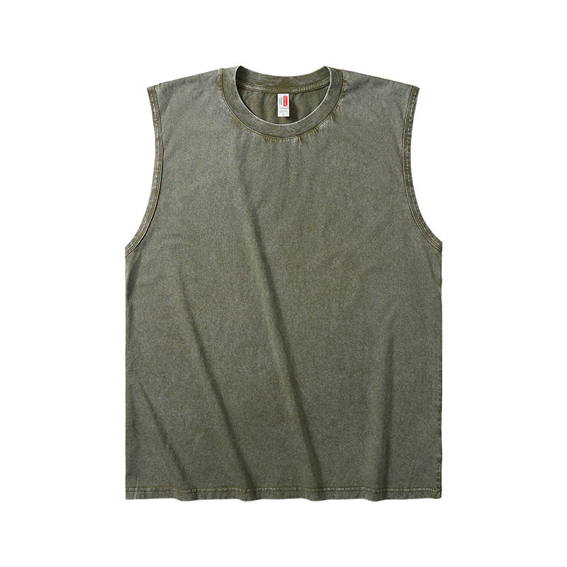 Men's Batik-Washed Sleeveless Vest
