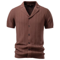 Business Casual Knit Button-Down Shirt