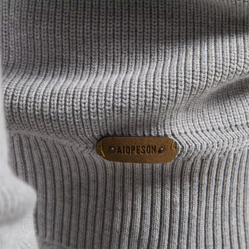 Men's Cotton Zipper Knit Sweater