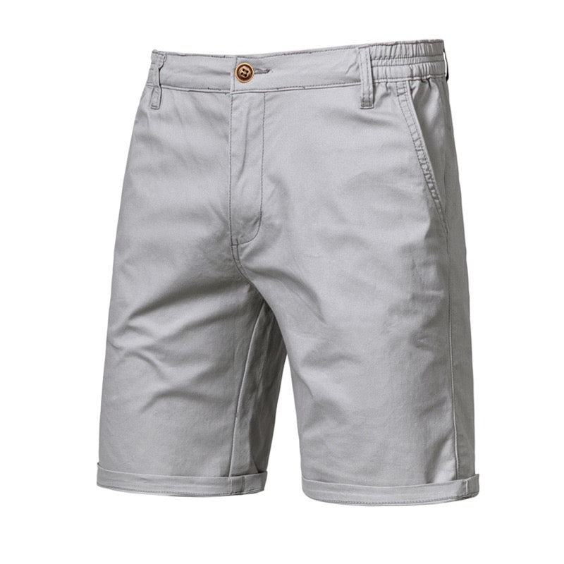 Solid-color, loose-fit smart-casual shorts
