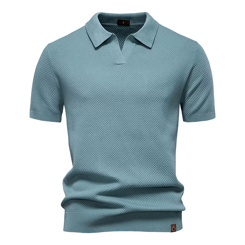 Men's Business Seagull Collar Wool Polo Shirt