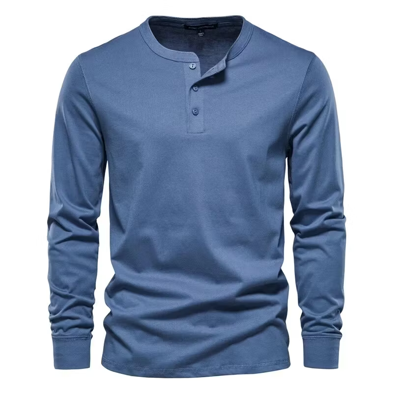 Men's Henley High Quality 100% Cotton T-Shirt
