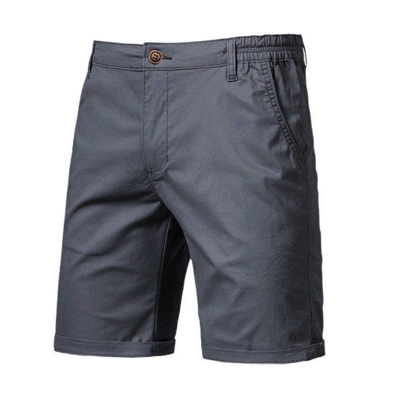 Solid-color, loose-fit smart-casual shorts