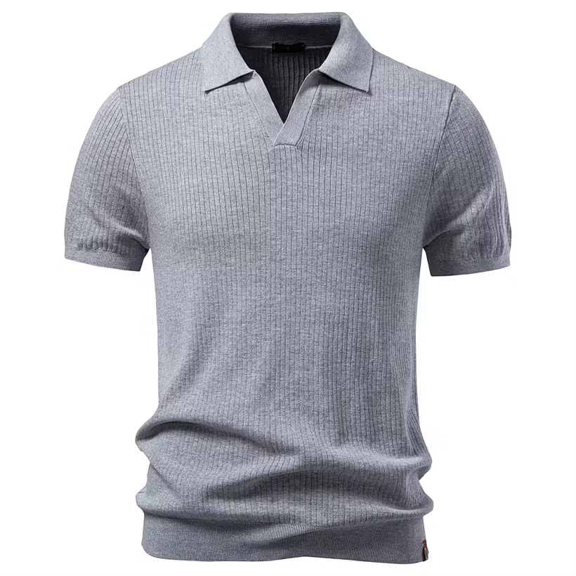 Men's Business Casual Knit Polo Shirt