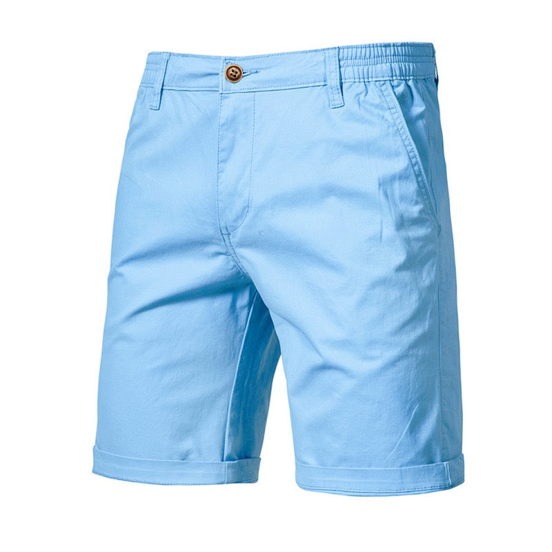 Solid-color, loose-fit smart-casual shorts