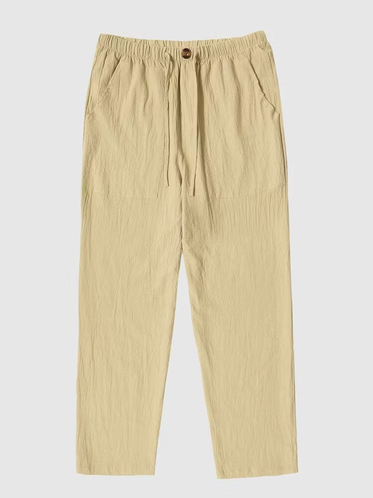 Linen Style Yoga Pants With Pocket