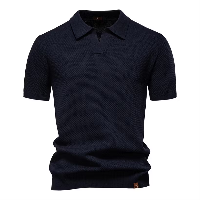 Men's Business Seagull Collar Wool Polo Shirt