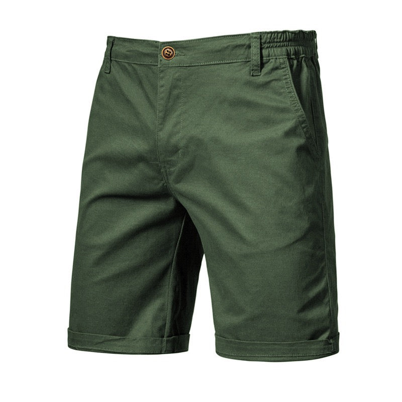 Solid-color, loose-fit smart-casual shorts