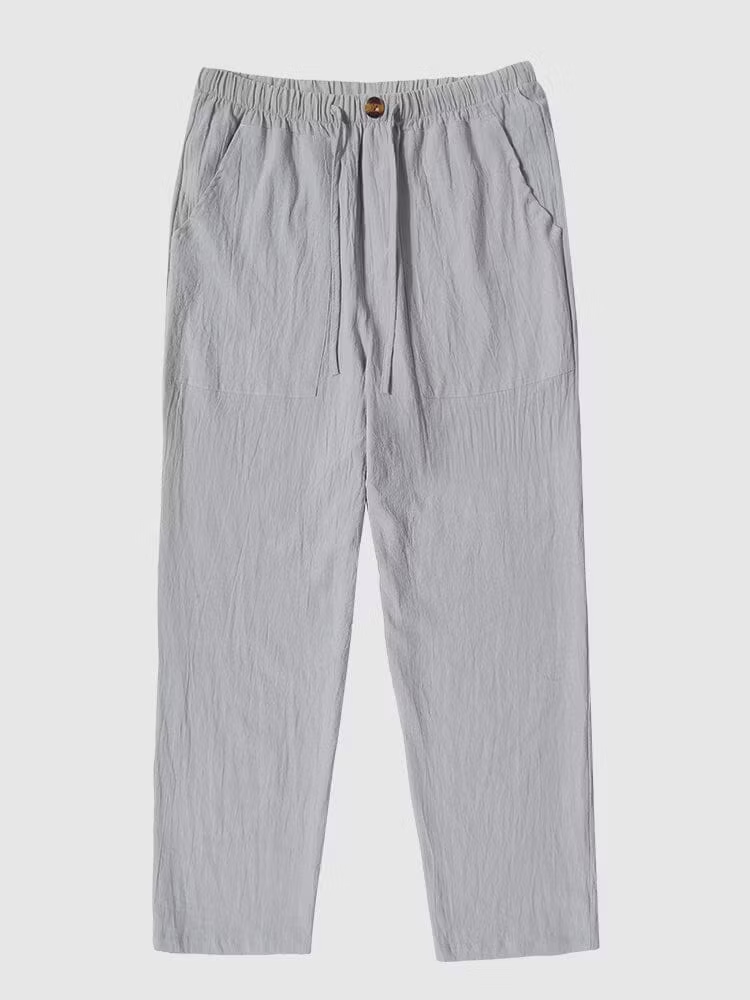 Linen Style Yoga Pants With Pocket