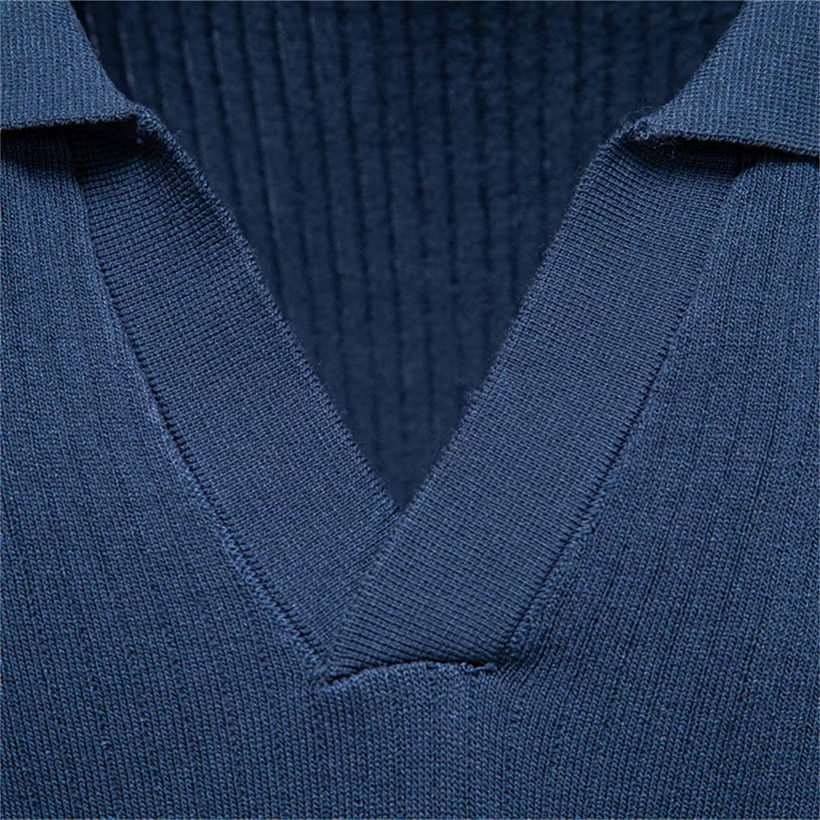 Men's Business Casual Knit Polo Shirt