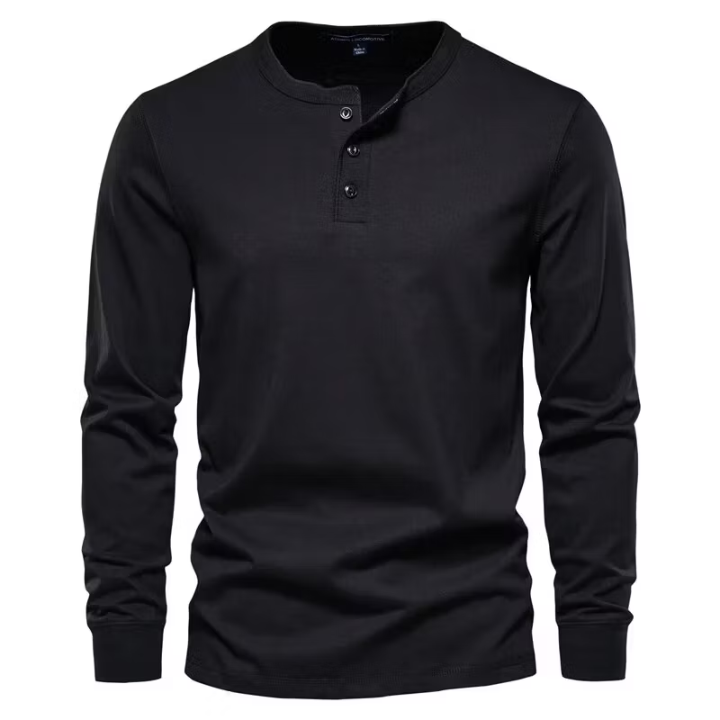 Men's Henley High Quality 100% Cotton T-Shirt