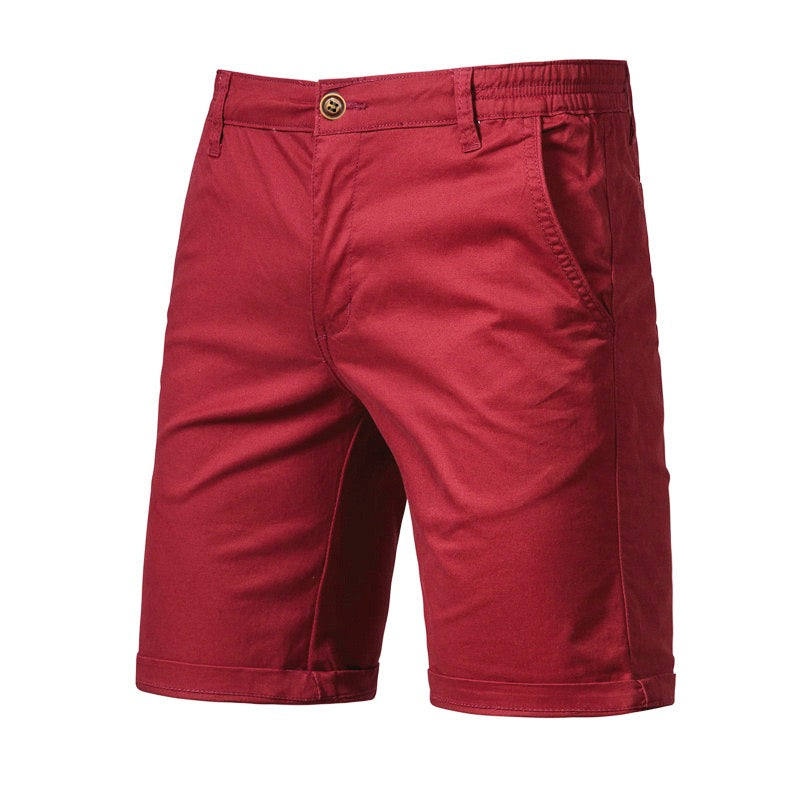Solid-color, loose-fit smart-casual shorts