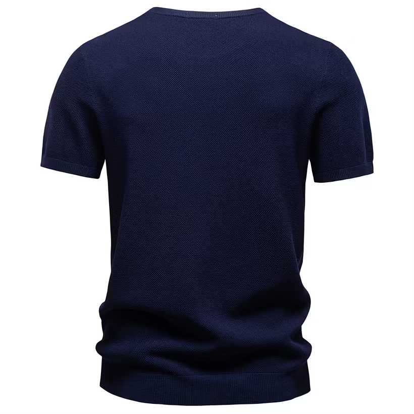 Men's Casual Solid Color Knit T-Shirt