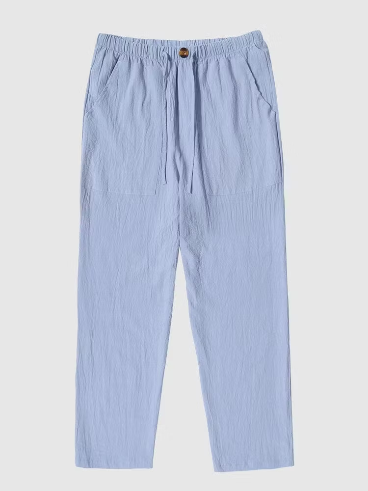 Linen Style Yoga Pants With Pocket