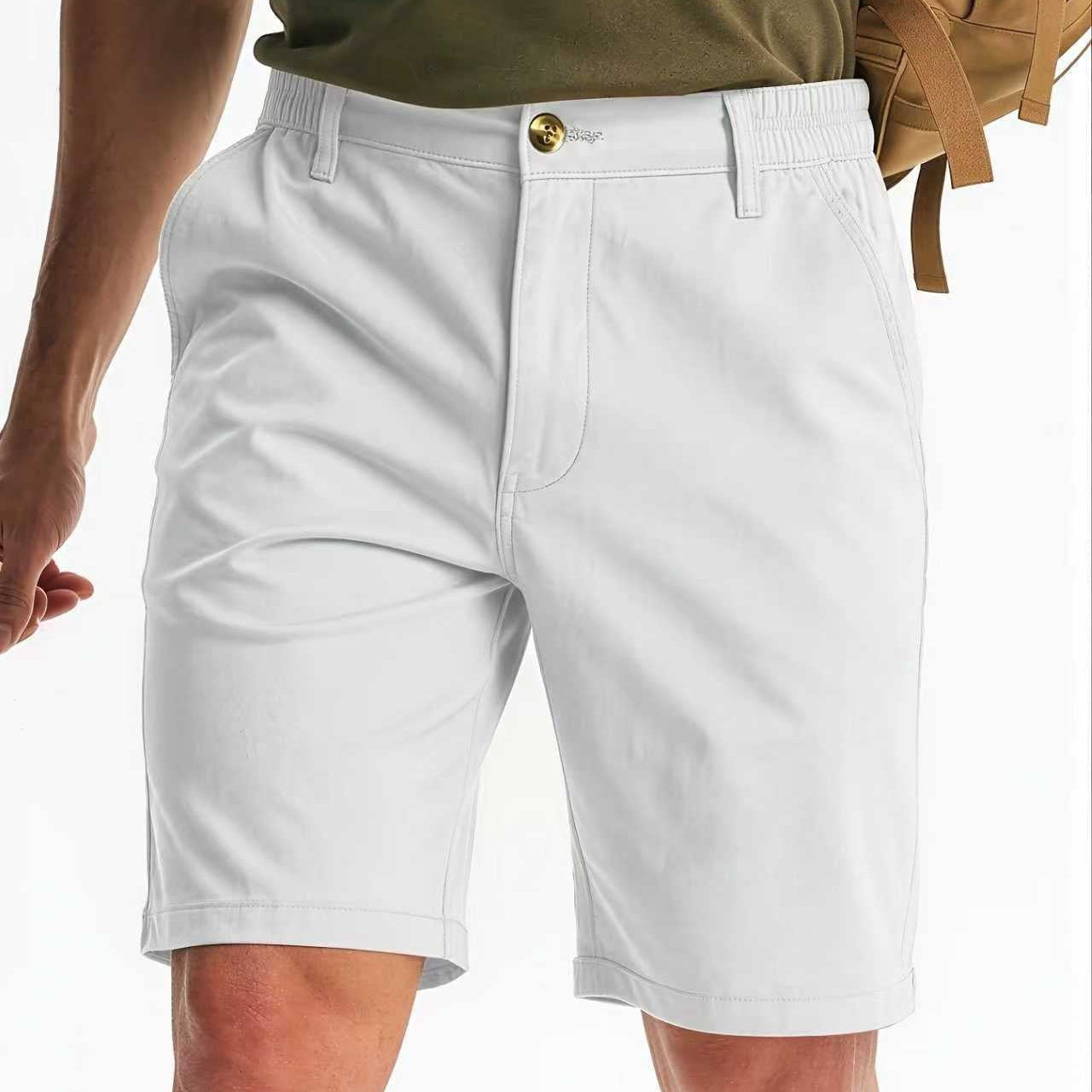 Solid-color, loose-fit smart-casual shorts
