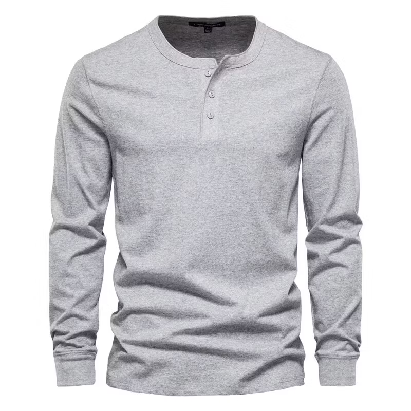 Men's Henley High Quality 100% Cotton T-Shirt